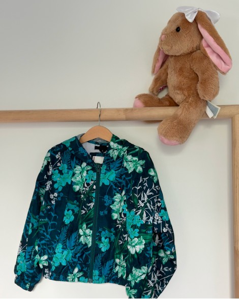 Bunda dětská Tommy Hilfiger zeleno-modrá šusťákovka